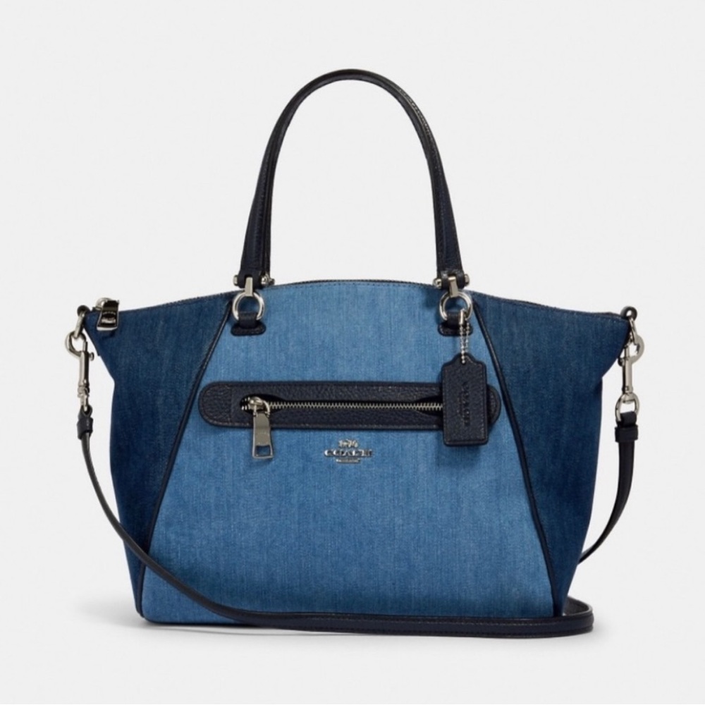 Coach Prairie Satchel Denim and Leather with leather wallet